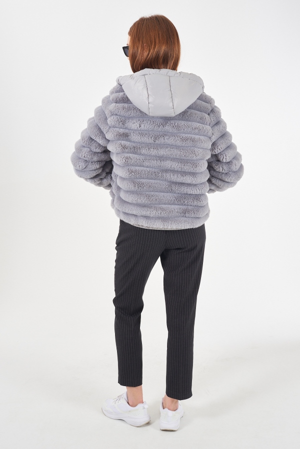 CHAQUETA BOMBER PELO GRIS CHAQUETA BOMBER PELO GRIS