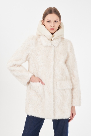 ABRIGO DE PELO MARFIL