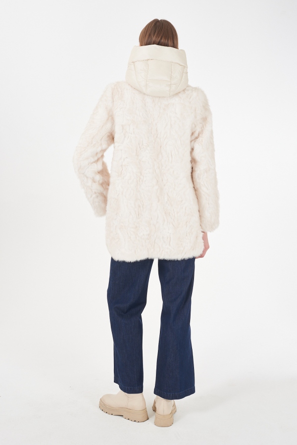 ABRIGO DE PELO MARFIL