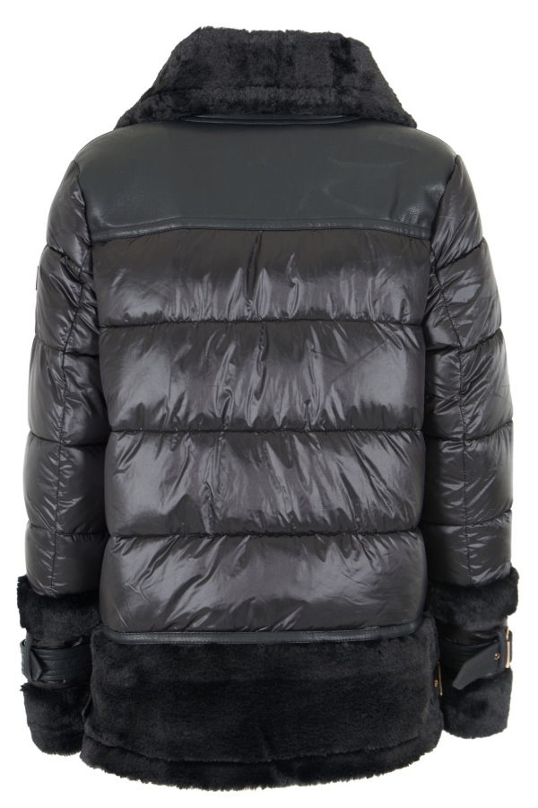 ABRIGO NEGRO ACOLCHADO COMBINADO...