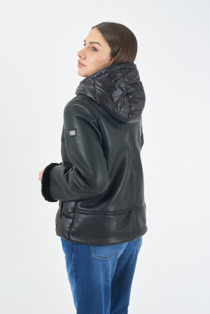 ABRIGO NEGRO POLIPIEL PUFFER 2