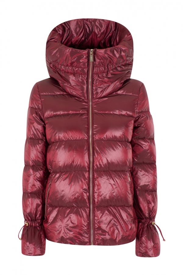 ABRIGO CORTO PUFFER PLUMAS BORGOÑA