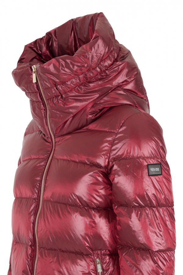 ABRIGO CORTO PUFFER PLUMAS BORGOÑA