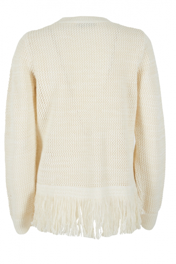SUÉTER REJILLA BEIGE CON FLECOS
