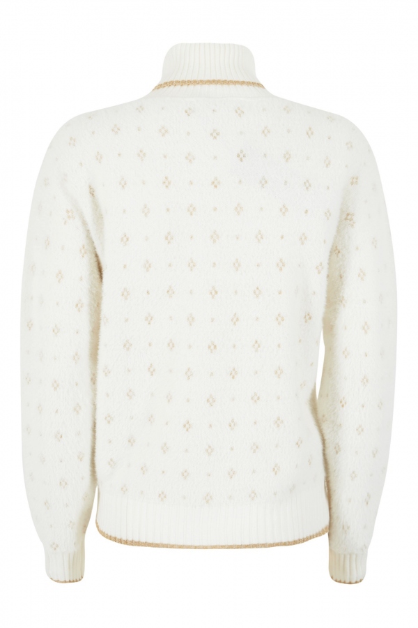 SUÉTER CUELLO ALTO MOHAIR BEIGE DORADO