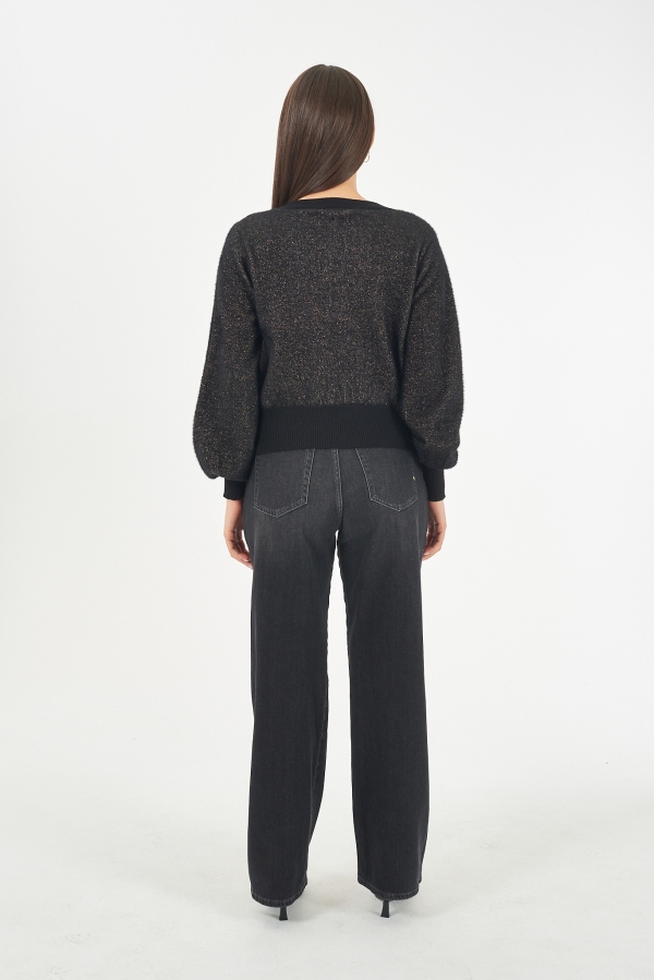 CÁRDIGAN NEGRO Y DORADO