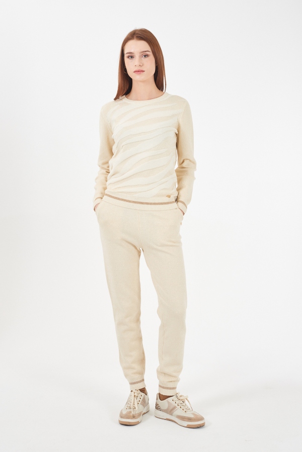 SUÉTER BEIGE DORADO CEBRA