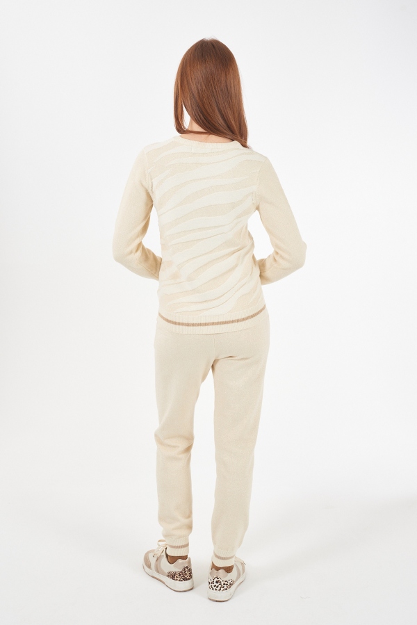 SUÉTER BEIGE DORADO CEBRA