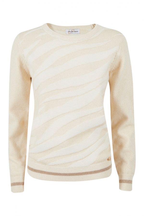 SUÉTER BEIGE DORADO CEBRA