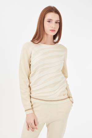 SUÉTER BEIGE DORADO CEBRA