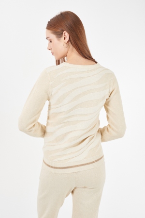 SUÉTER BEIGE DORADO CEBRA 2