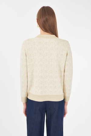 POLO JACQUARD BEIGE DORADO 2