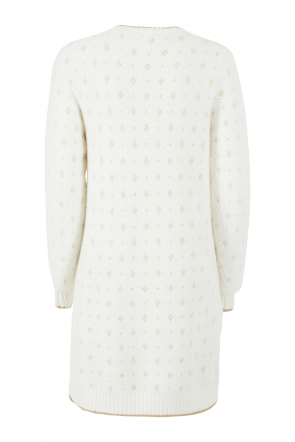 VESTIDO SUÉTER MOHAIR BEIGE DORADO