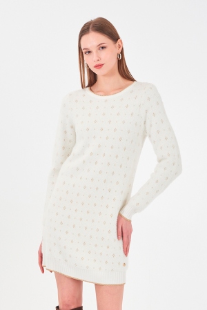 VESTIDO SUÉTER MOHAIR BEIGE...