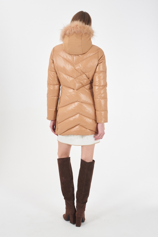 VESTIDO SUÉTER MOHAIR BEIGE DORADO