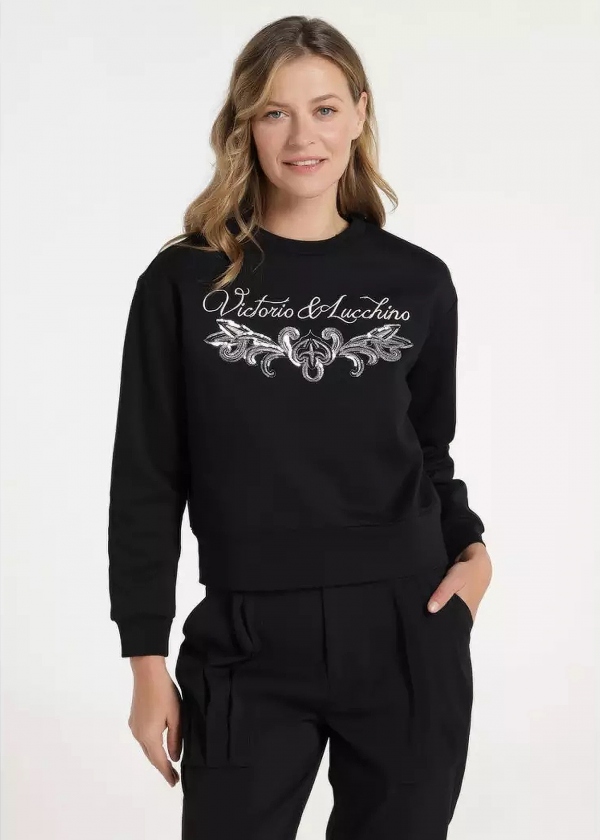 SUDADERA NEGRA HERÁLDICA V&L