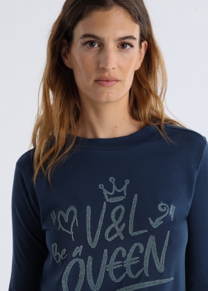 CAMISETA AZUL BE A QUEEN V&L 2
