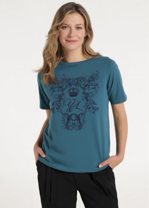 CAMISETA AZUL PETRÓLEO BARROCA V&L CAMISETA AZUL PETRÓLEO BARROCA V&L