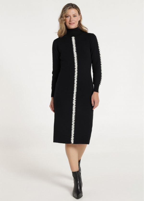 VESTIDO DE PUNTO NEGRO...