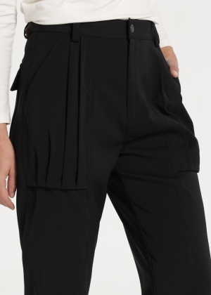 PANTALON CROPPED RELAXED NEGRO 2