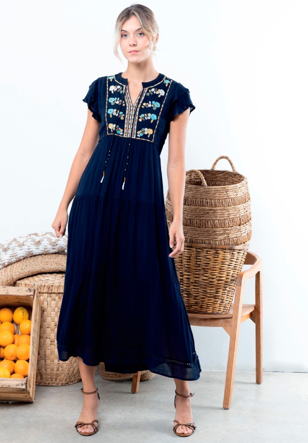 VESTIDO MIDI AZUL MARINO...