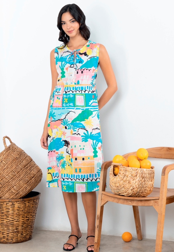 VESTIDO PAISAJE MULTICOLOR