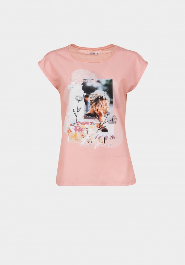 CAMISETA PRINT ROSA