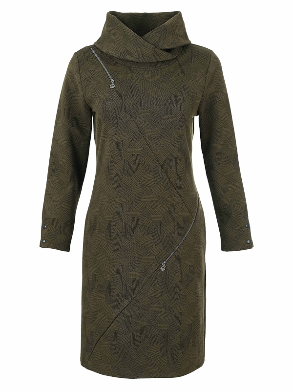 VESTIDO CAQUI GEOMETRIC