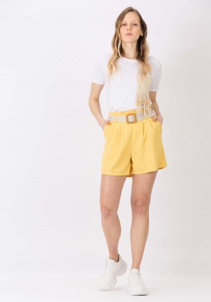 BERMUDA SATINADA AMARILLA 2