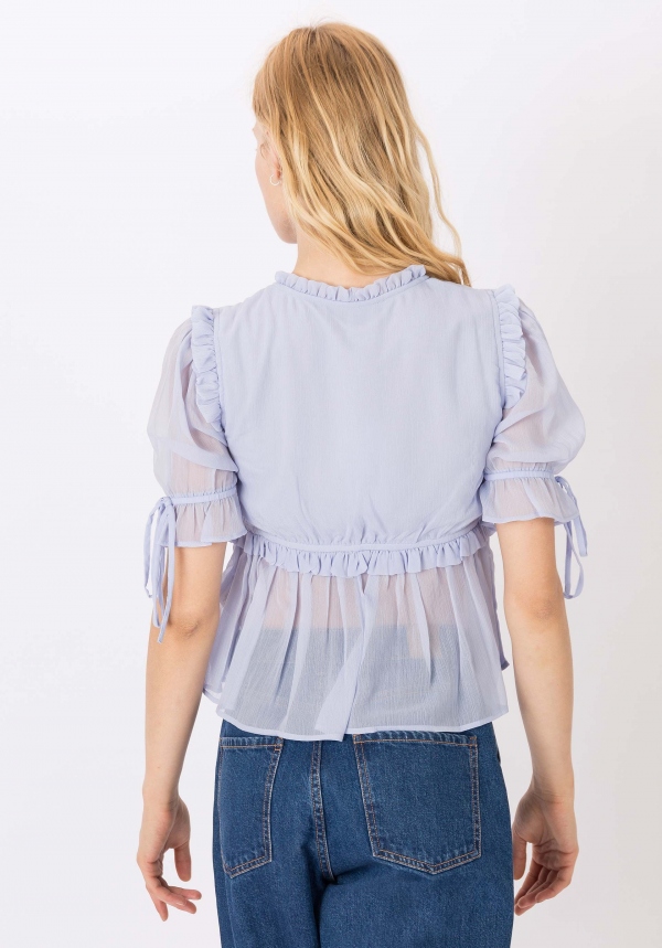 BLUSA AZUL VOLANTES