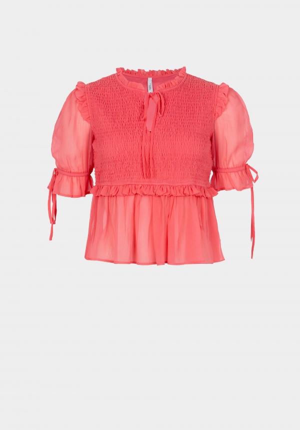 BLUSA ROSA VOLANTES BLUSA ROSA VOLANTES