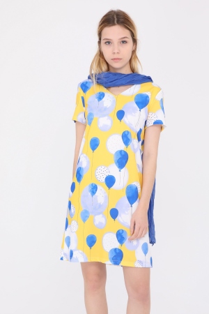 VESTIDO AMARILLO GLOBOS