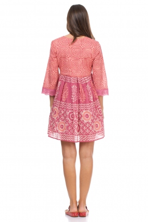 VESTIDO CORTO ESTAMPADO ROSA 2