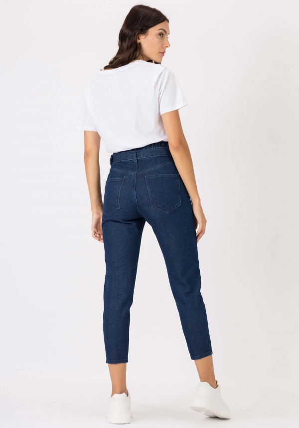 JEANS ARIEL PAPERBAG TIRO ALTO INDIGO JEANS ARIEL PAPERBAG TIRO ALTO INDIGO