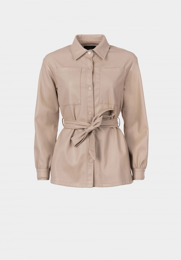 CHAQUETA SHACKET POLIPIEL BEIGE
