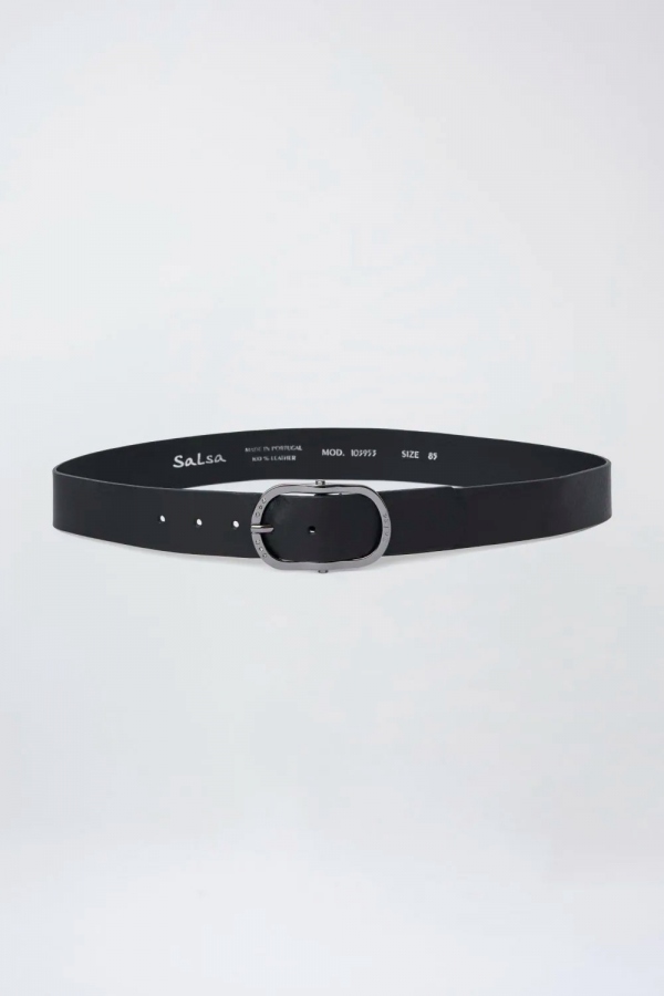 CINTURÓN PIEL NEGRO SWAROVSKI