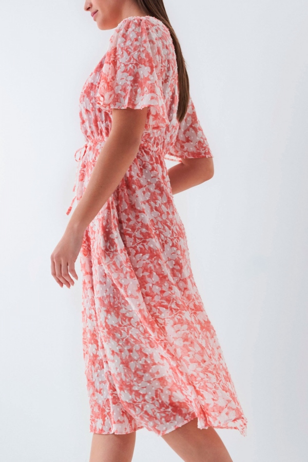 VESTIDO MIDI COMBINACIÓN FLORAL