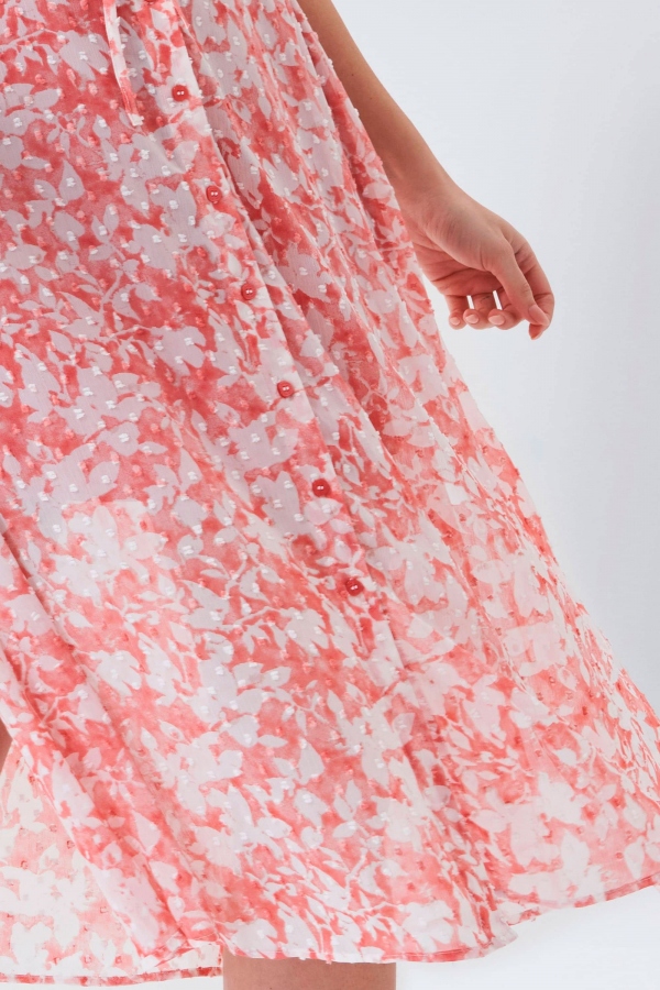 VESTIDO MIDI COMBINACIÓN FLORAL