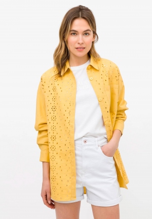 CHAQUETA BORDADA AMARILLO GEMA