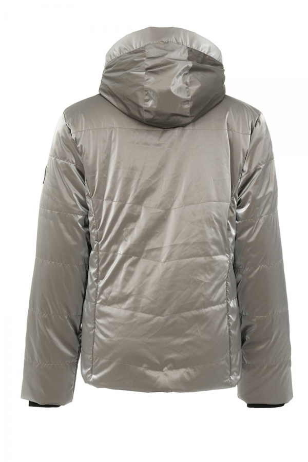 PARKA ACOLCHADA CON CAPUCHA TAUPE BRILLO