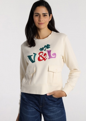SUDADERA BEIGE VICTORIO Y...