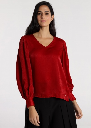 BLUSA ROJO BRILLO VICTORIO...
