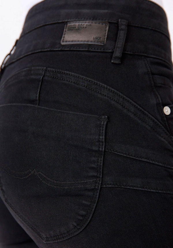 JEANS DOBLE UP SKINNY SOFT DENIM NEGRO