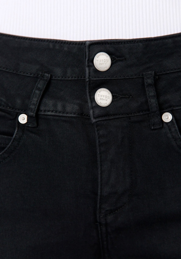 JEANS DOBLE UP SKINNY SOFT DENIM NEGRO