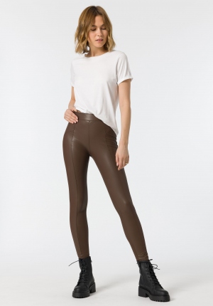 LEGGING EFECTO PIEL MARRÓN