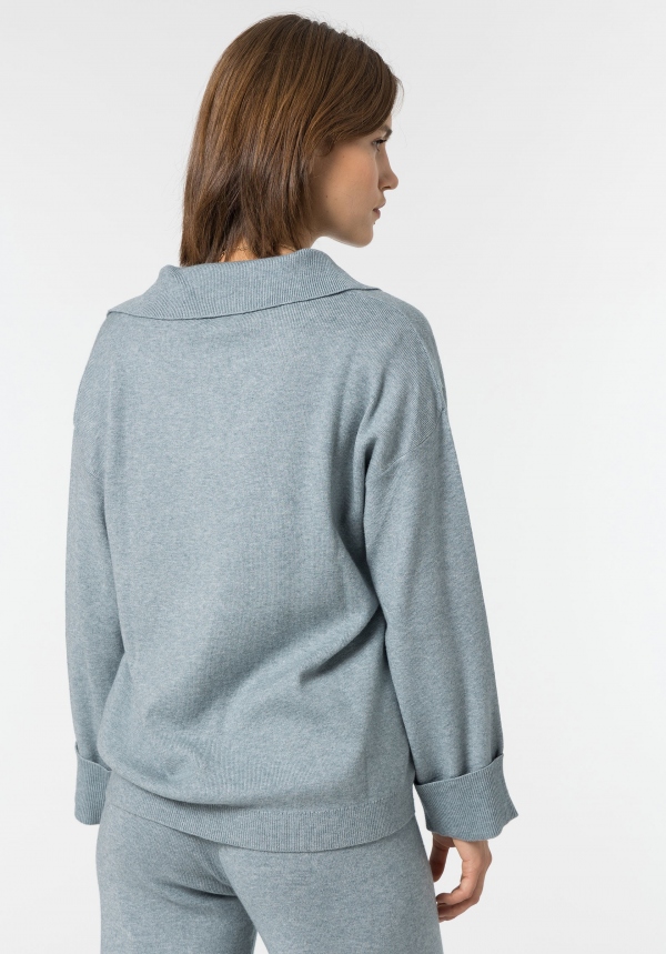 JERSEY DE PUNTO AZUL GRISÁCEO