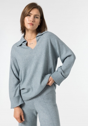 JERSEY DE PUNTO AZUL GRISÁCEO