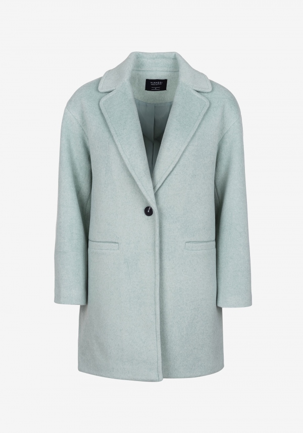 ABRIGO DE PAÑO TACTO SUAVE VERDE