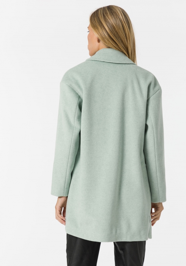 ABRIGO DE PAÑO TACTO SUAVE VERDE