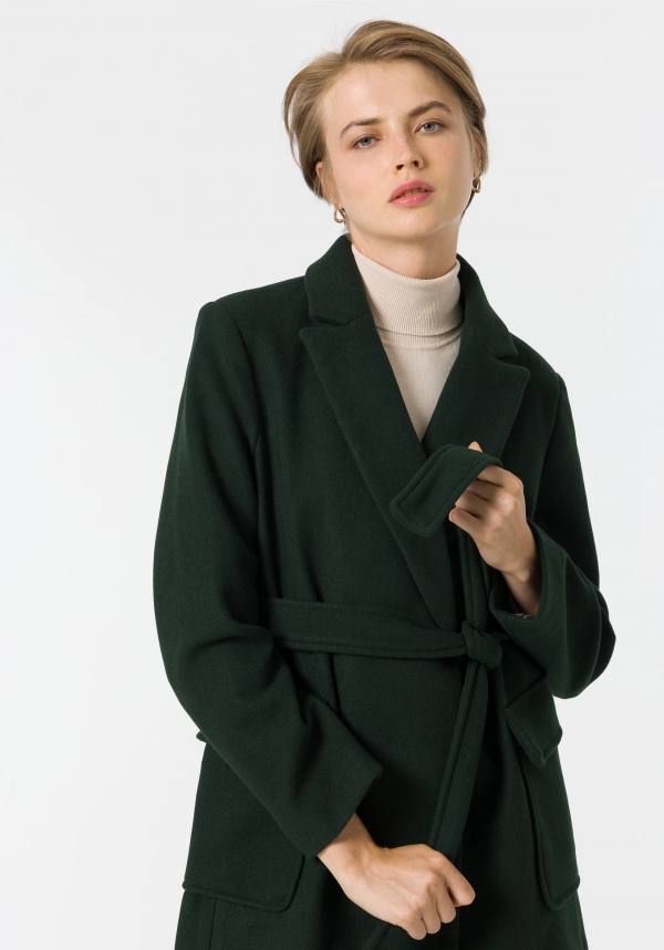 ABRIGO LARGO DE PAÑO VERDE 2